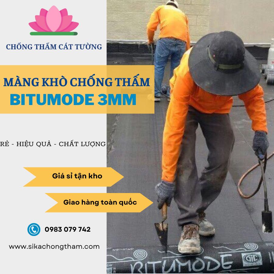 Quy trình thi công chống thấm bằng màng khò Bitumode 3mm