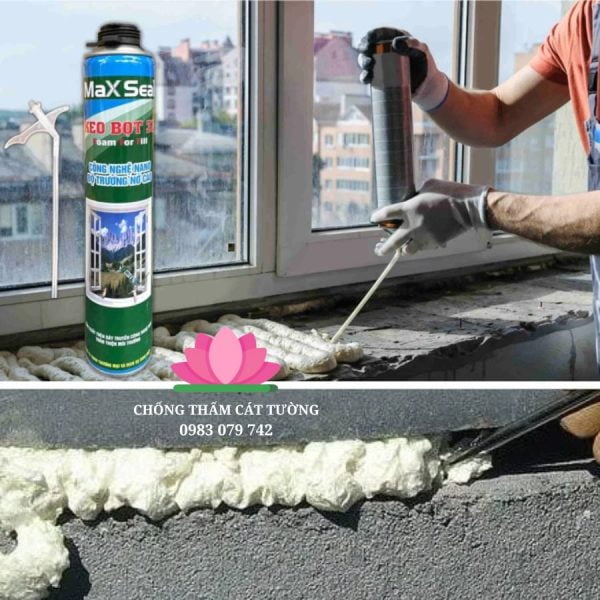 Thi công keo bọt xốp Maxseal 3F