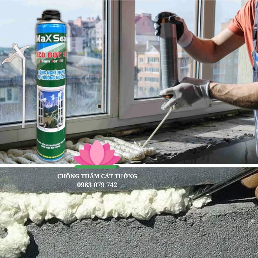 Thi công keo bọt xốp Maxseal 3F