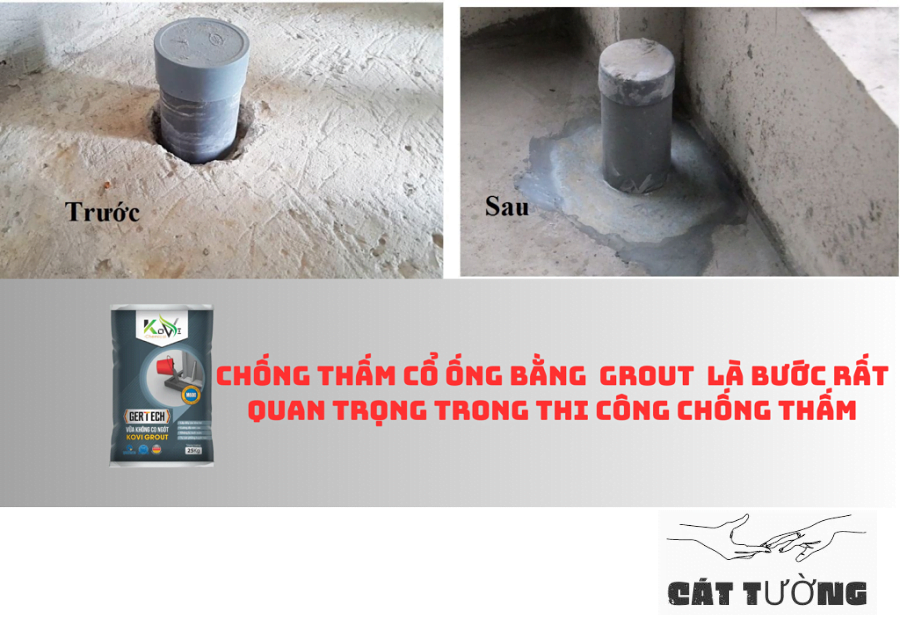 chống thấm cổ ống - Kovi Grout