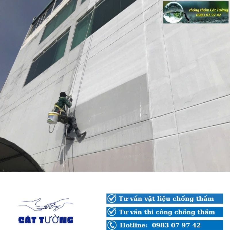 Cát Tường thi công chống thấm tường ngoài trời